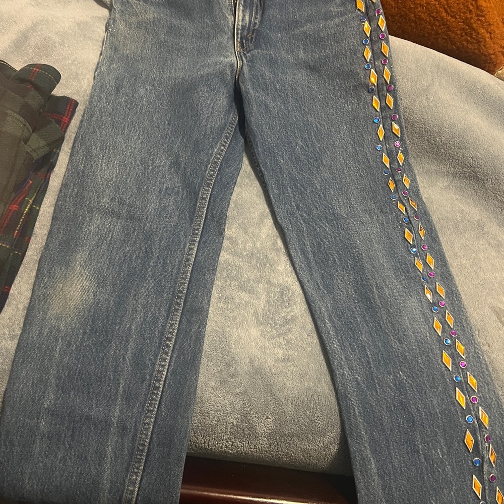 Levi's Blue Jeans with Colorful Side Embroidery